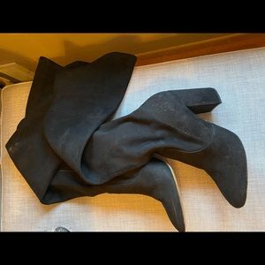 Black suede boots